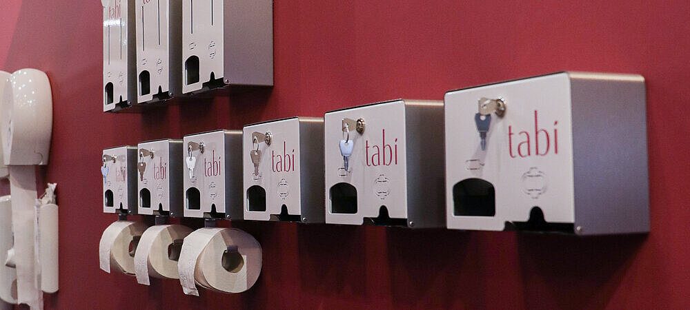Altenpflegemesse 2024 Essen – KLEIN tabi-Spender, Tampon- und Bindenspender