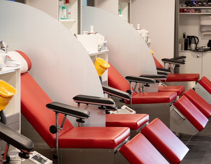 Liegen im DRK Blutspendebus