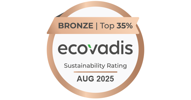EcoVadis Bronze-Auszeichnung für Nachhaltigkeitsleistungen mit Stand August 2025.